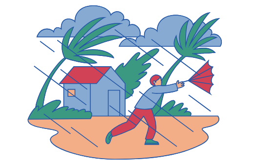 暴風のイラスト