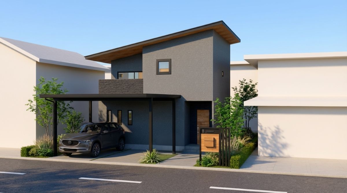 植栽を追加した生成住宅パース