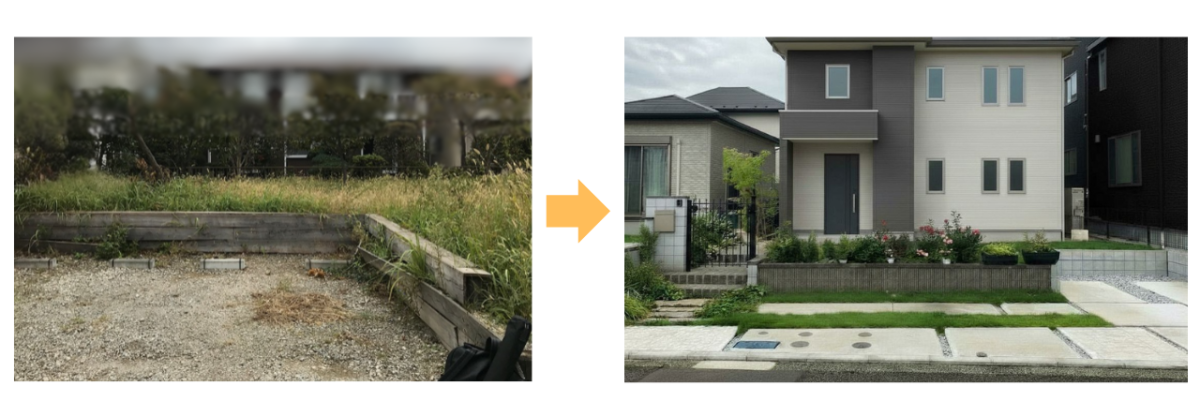 高低差がある土地の外構