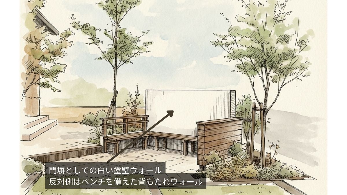 修景ウォールの家側